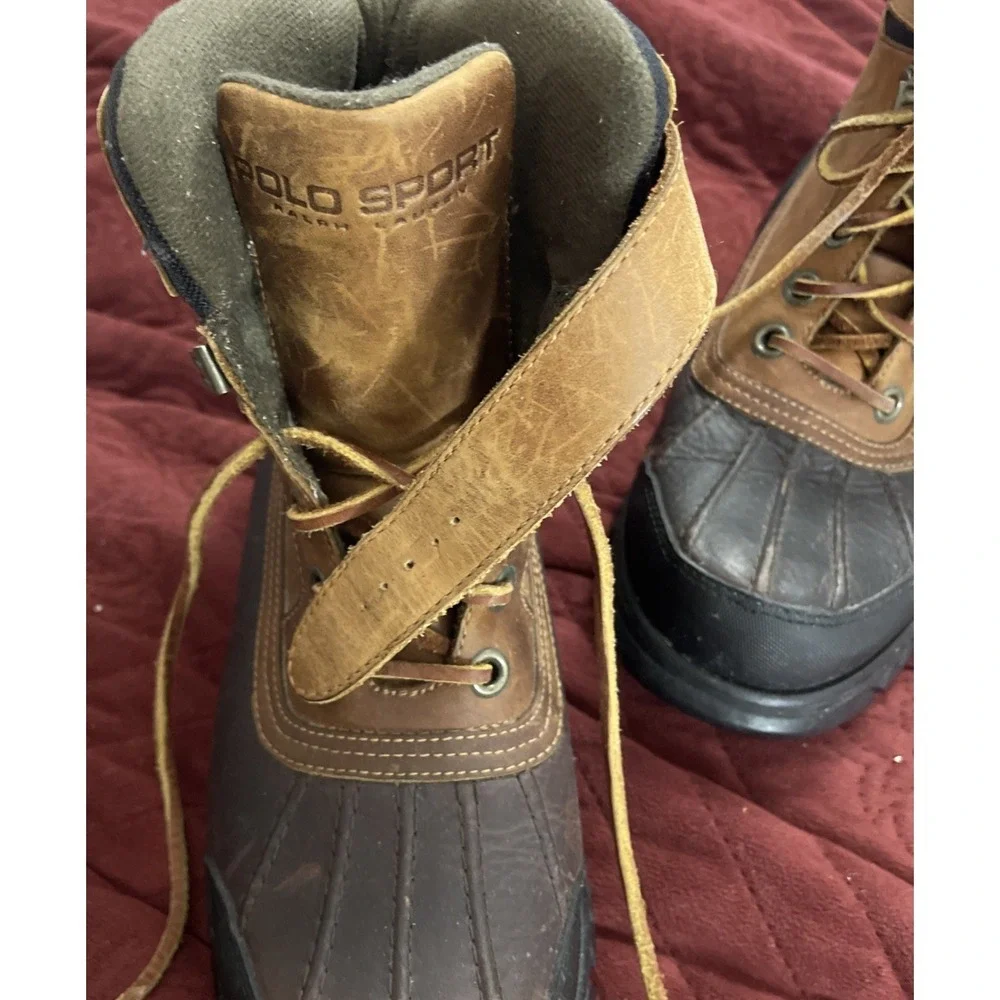POLO SPORT Duck BOOTS GREAT COND MEN 9.5 D RALPH LAUREN *READ* Snow‎ Work Warm